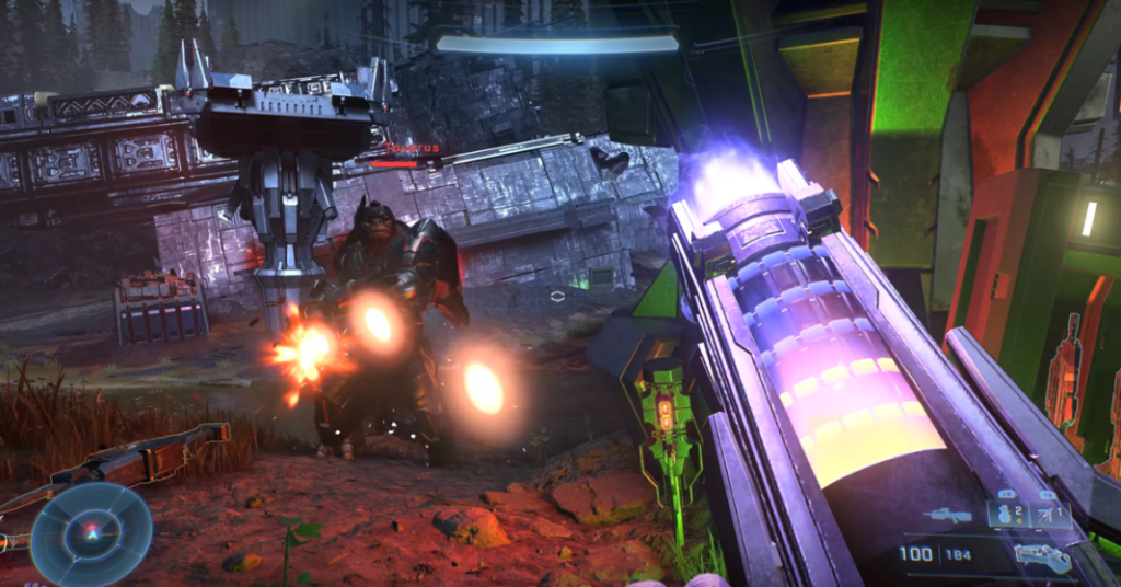 Momento de gameplay de Tovarus como chefão de Halo Infinite.